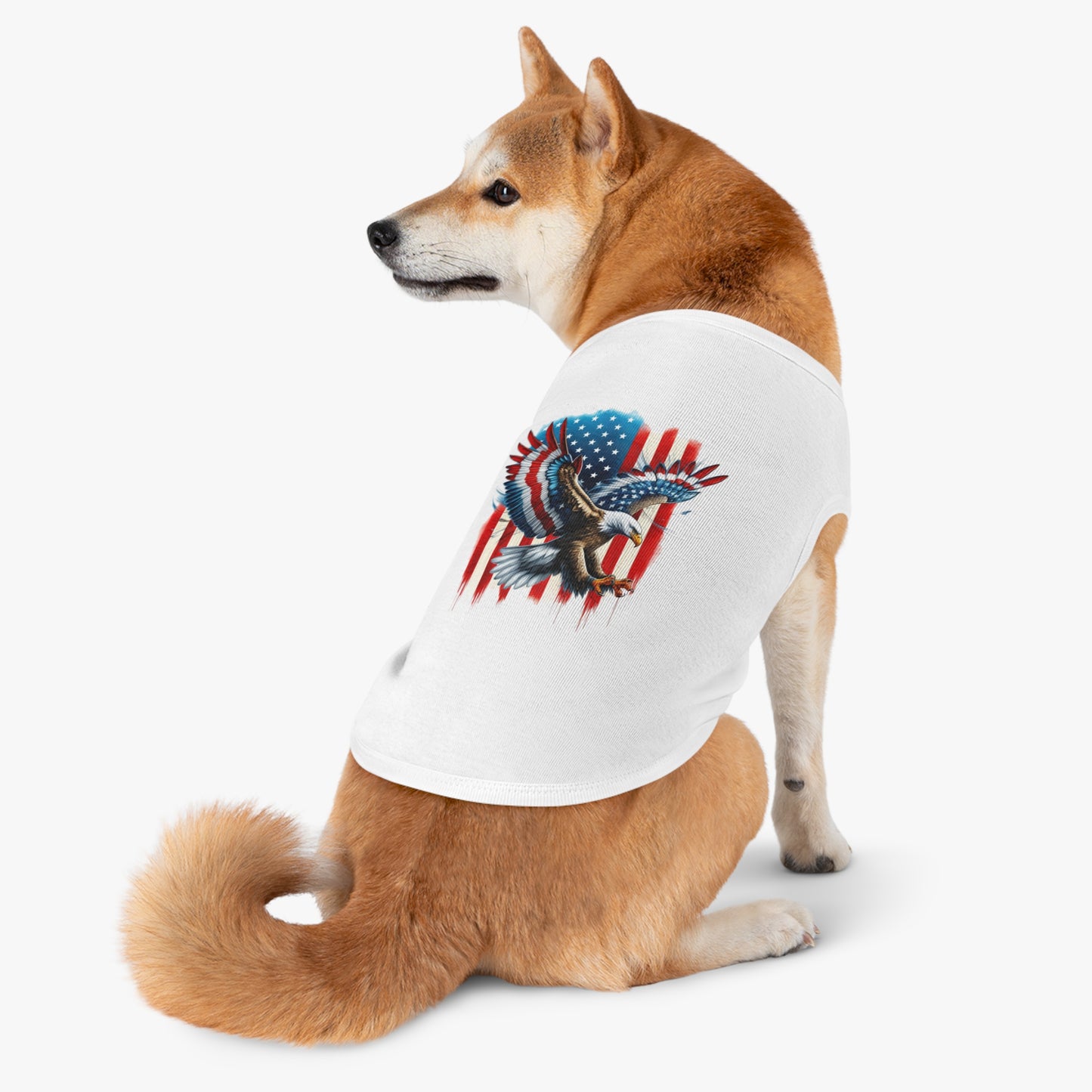 Princess Grace  Patriotic Eagle Pet Tank Top Perfect for Celebrating Independence Day or Outdoor Adventures