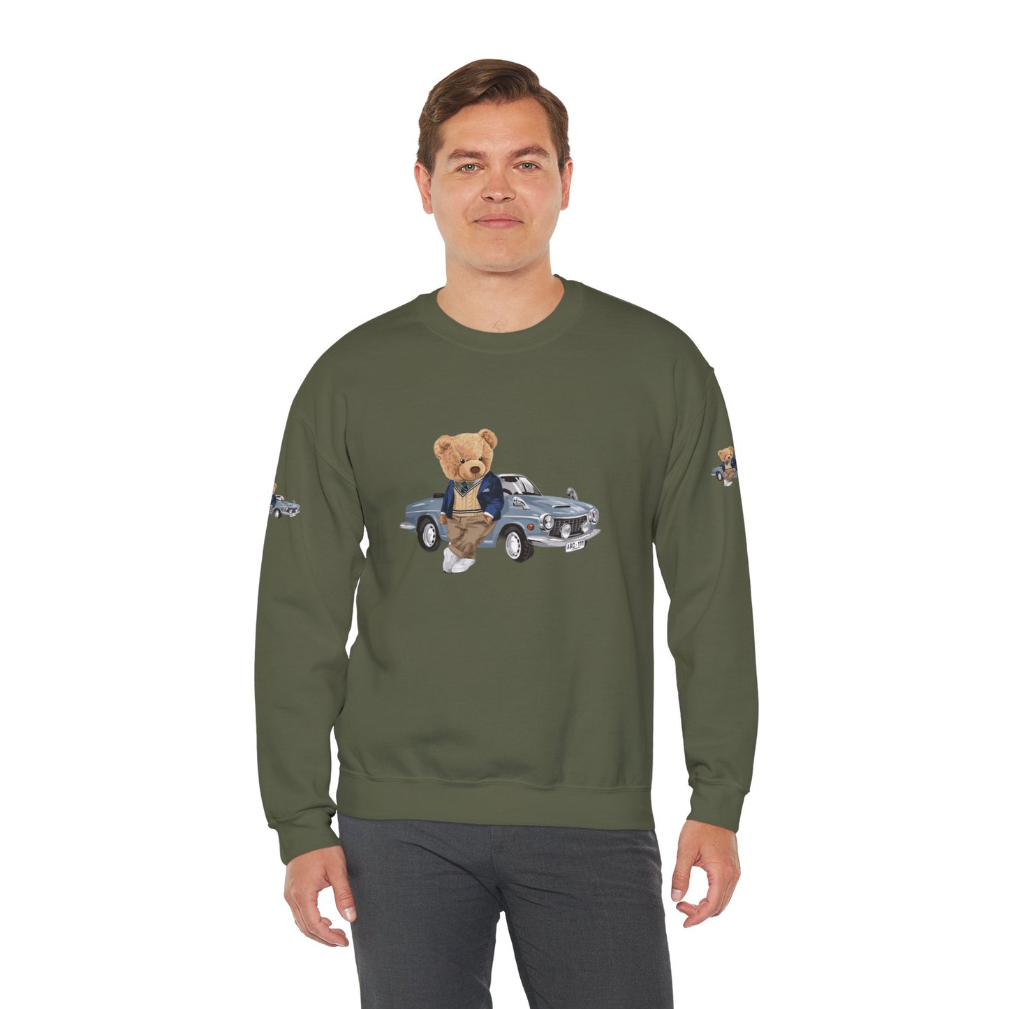 Princess Grace  Stylish Crewneck Sweatshirt with Bear and Car Design