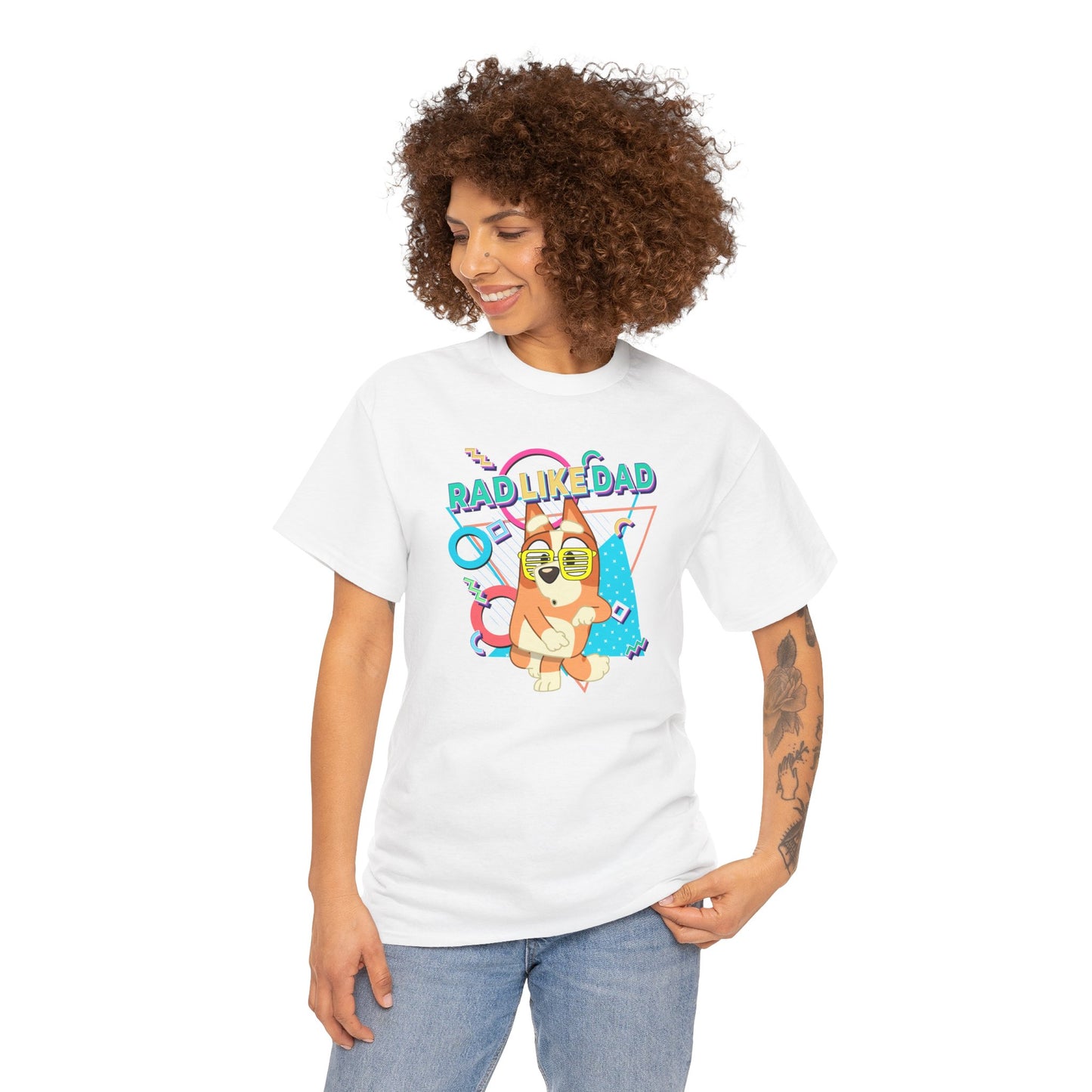 Princess Grace Bluer Rad Like Dad Fun Unisex Heavy Cotton Tee Graphic Tee for Everyday Wear and Gifts