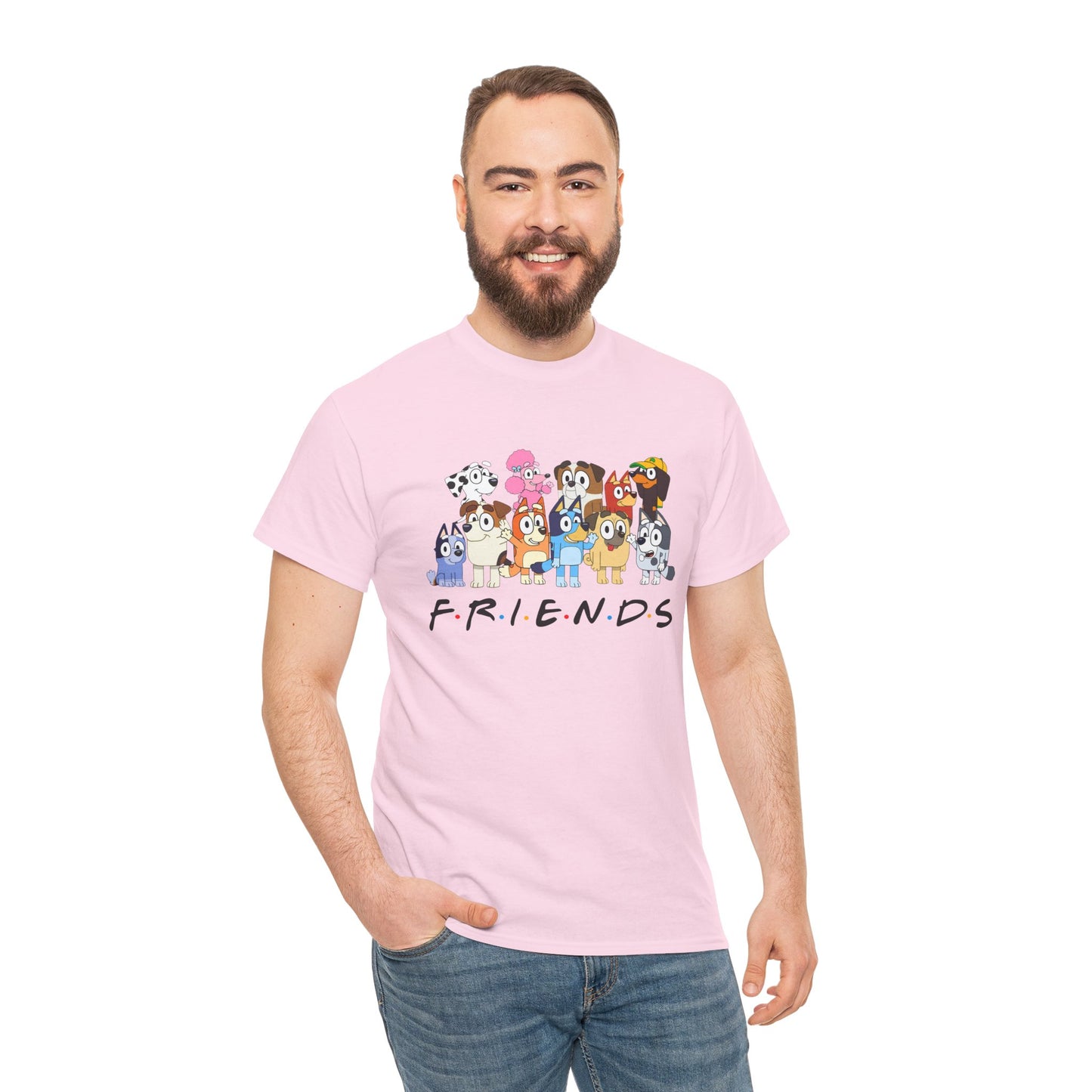 Princess Grace Bluey Friends Cartoon Unisex Heavy Cotton Tee  Fun & Playful Design