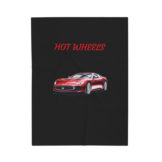 Princess Grace  Hot Wheels Velveteen Plush Blanket  Cozy Car themed Throw for Auto Enthusiasts
