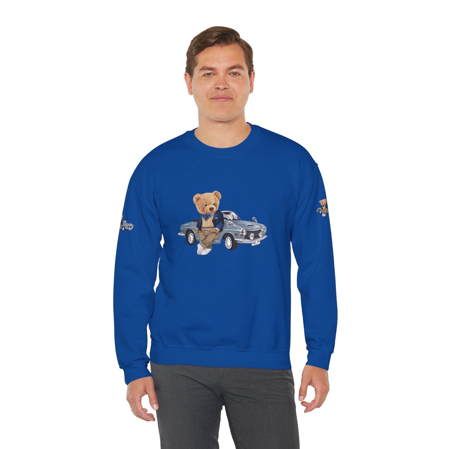 Princess Grace  Stylish Crewneck Sweatshirt with Bear and Car Design