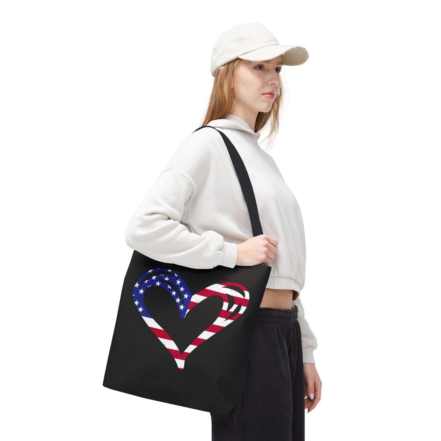 Princess Grace  Patriotic Heart Tote Bag  Love for America Design