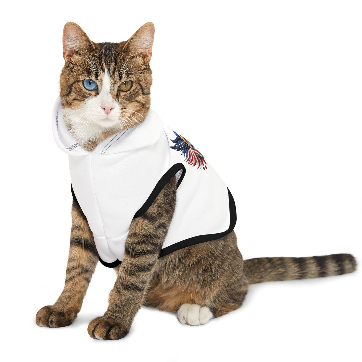 Princess Grace  Patriotic Eagle Pet Hoodie for Dogs  Stylish Independence Day Apparel