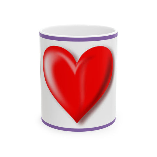 Princess Grace  Heart Design Ceramic Mug   11oz & 15oz Perfect for Valentine’s Day or Everyday Love