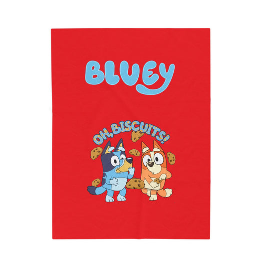 Princess Grace    Bluey  Oh Biscuits   Velveteen Plush Blanket for Kids