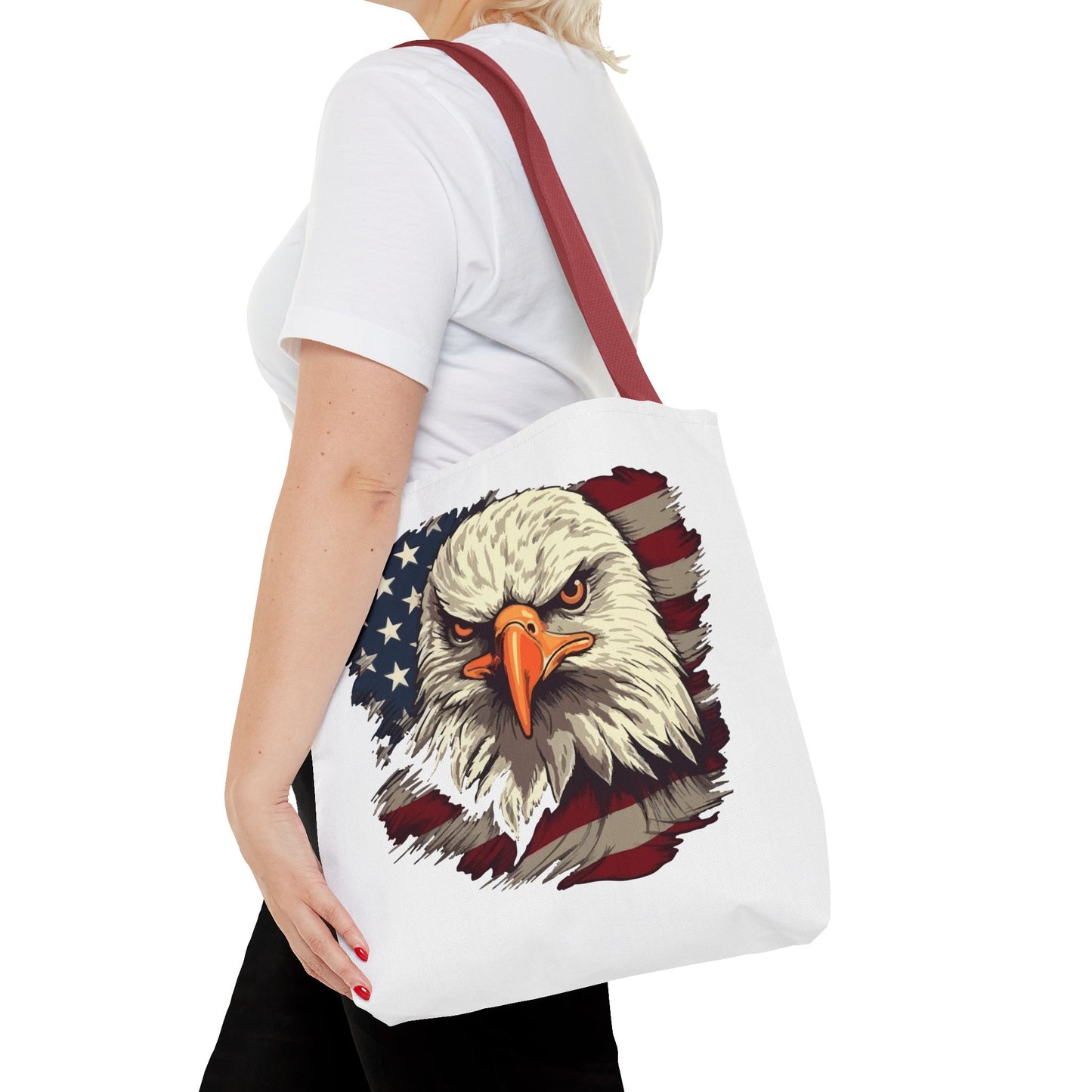 Princess Grace  Patriotic Eagle Tote Bag American Flag Design for Independence Day and Everyday Use