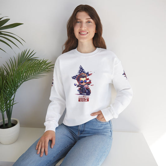 Princess Grace  Patriotic Cartoon Crewneck Sweatshirt  Made in USA