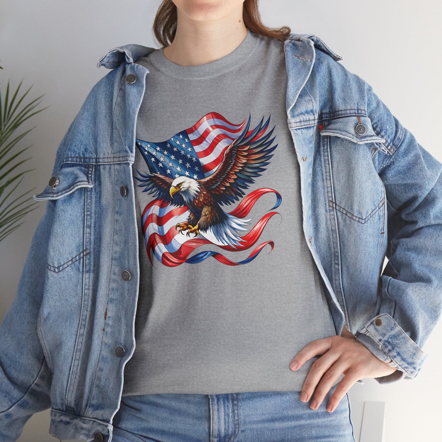 Princess Grace  Patriotic Eagle Graphic Unisex Heavy Cotton Tee