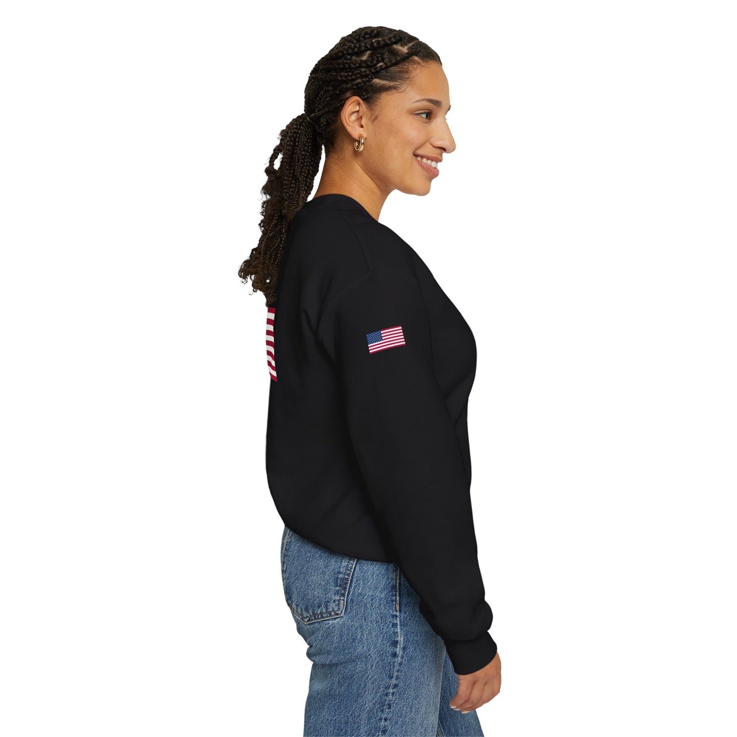 Princess Grace  TAEM USA  Patriotic Unisex Crewneck Sweatshirt with American Flags