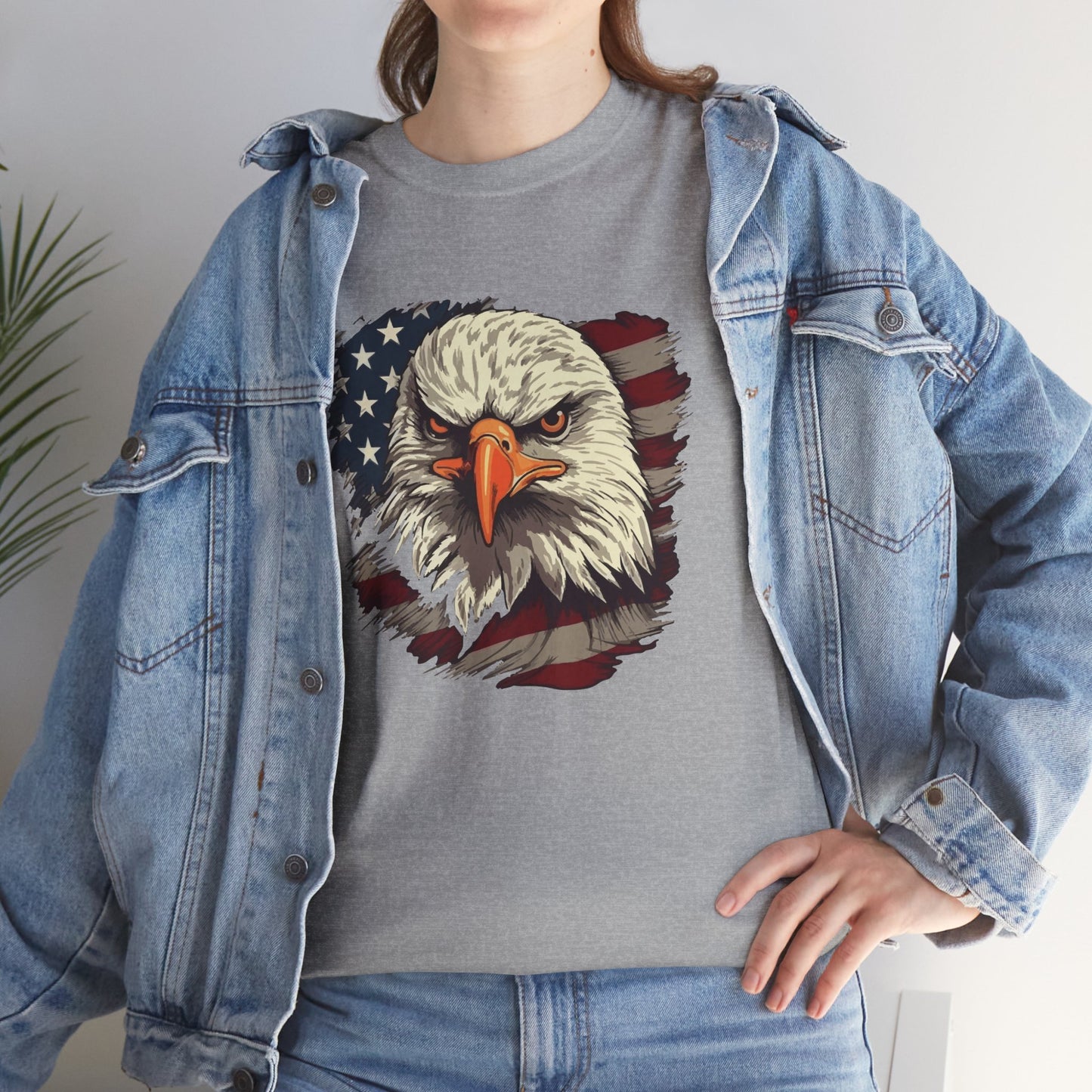 Princess Grace  Patriotic Eagle Graphic Tee  Unisex Heavy Cotton T-Shirt