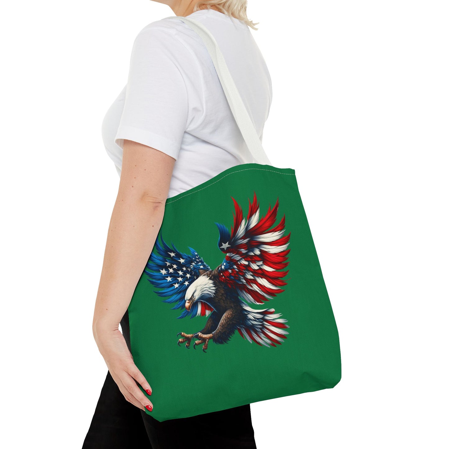 Princess Grace  Patriotic Eagle Tote Bag USA Flag Design for Independence Day