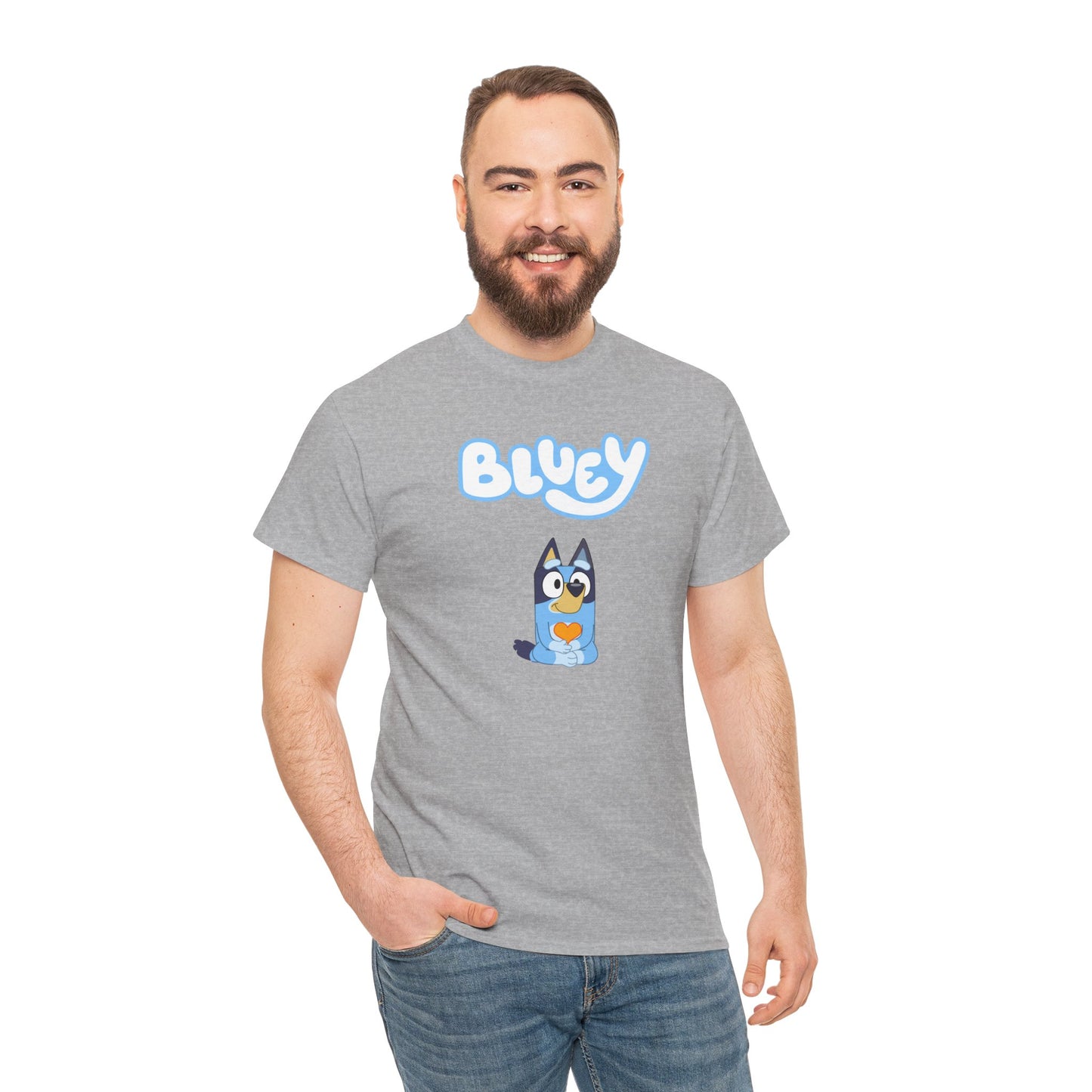 Princess Grace  Bluey Unisex Heavy Cotton Tee  Comfortable Cartoon T-Shirt for Kids and Adults