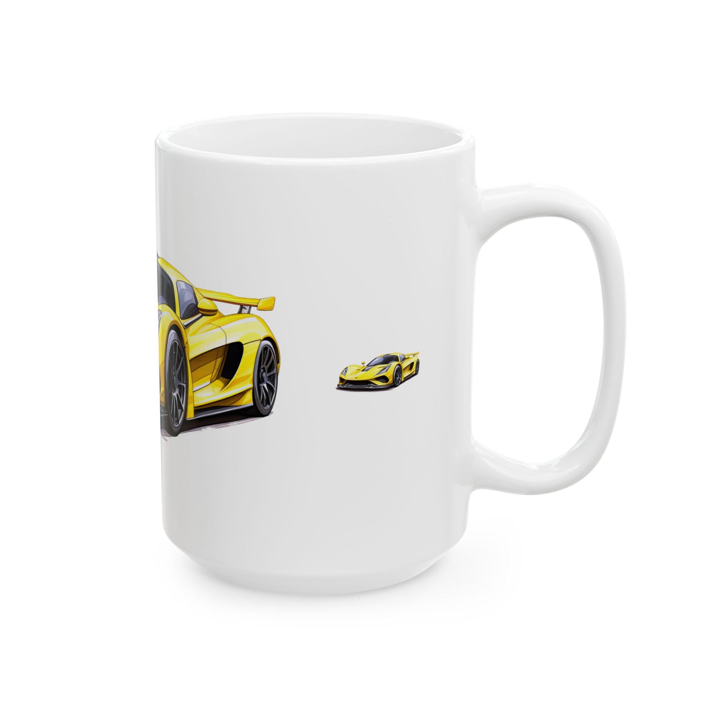 Princess Grace  Sporty Yellow Car Ceramic Mug  Perfect Gift for Car Enthusiasts