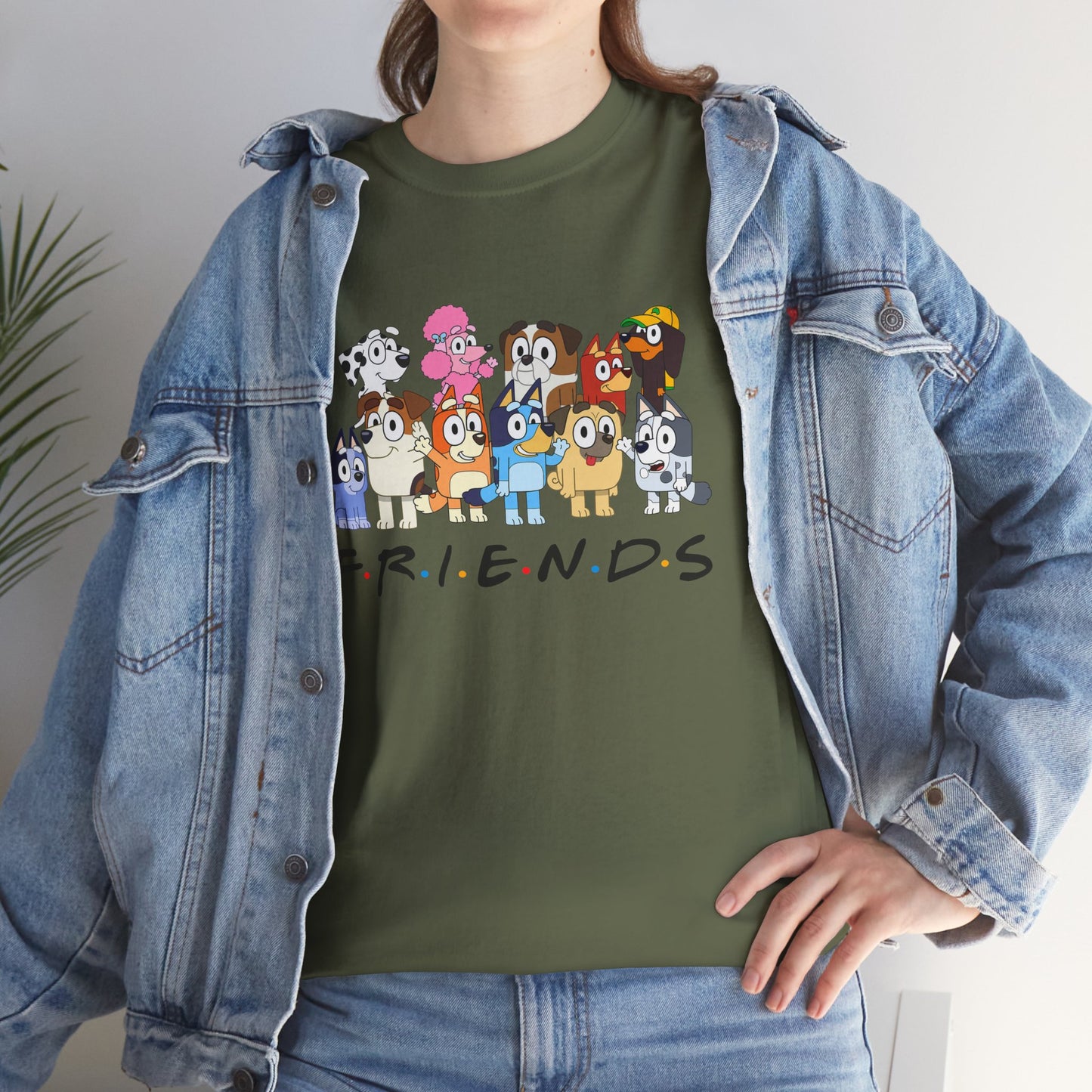 Princess Grace Bluey Friends Cartoon Unisex Heavy Cotton Tee  Fun & Playful Design