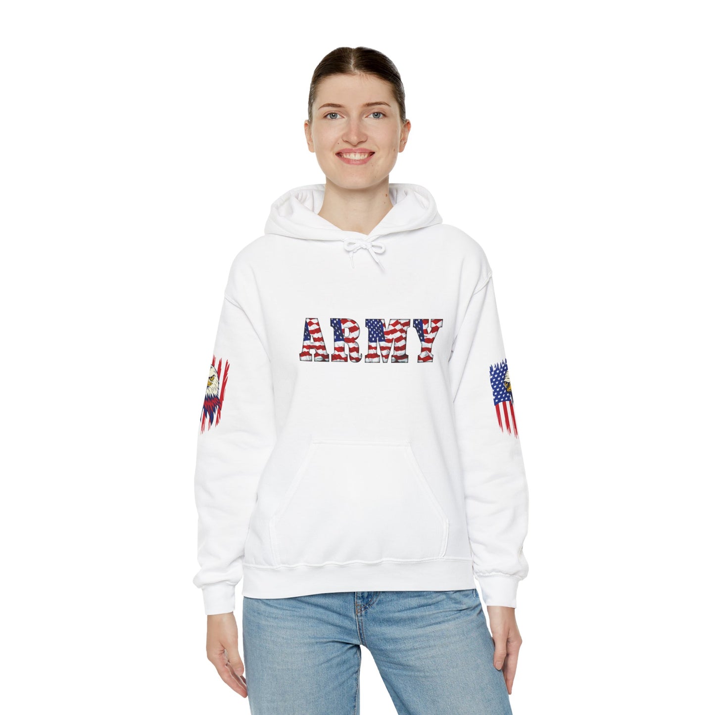 Princess Grace  Patriotic Army Eagle Hoodie  Unisex Heavy Blend Sweatshirt