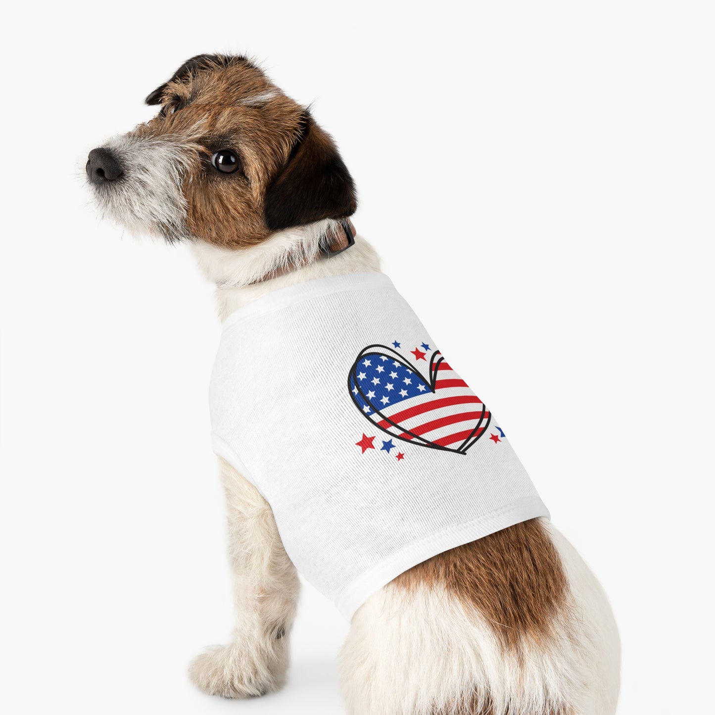 Princess Grace  Patriotic Heart Pet Tank Top for Independence Day Celebrations