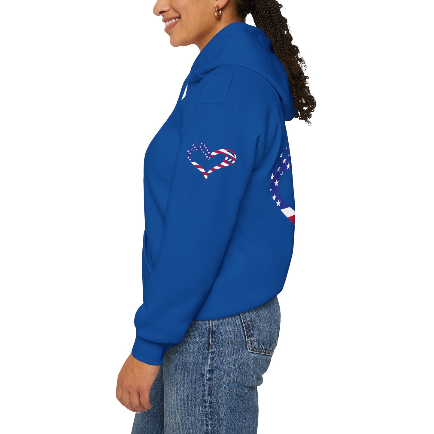 Princess Grace  Patriotic Heart Unisex Hoodie  Comfortable Heavy Blend Sweatshirt for Independence Day and Everyday Wear