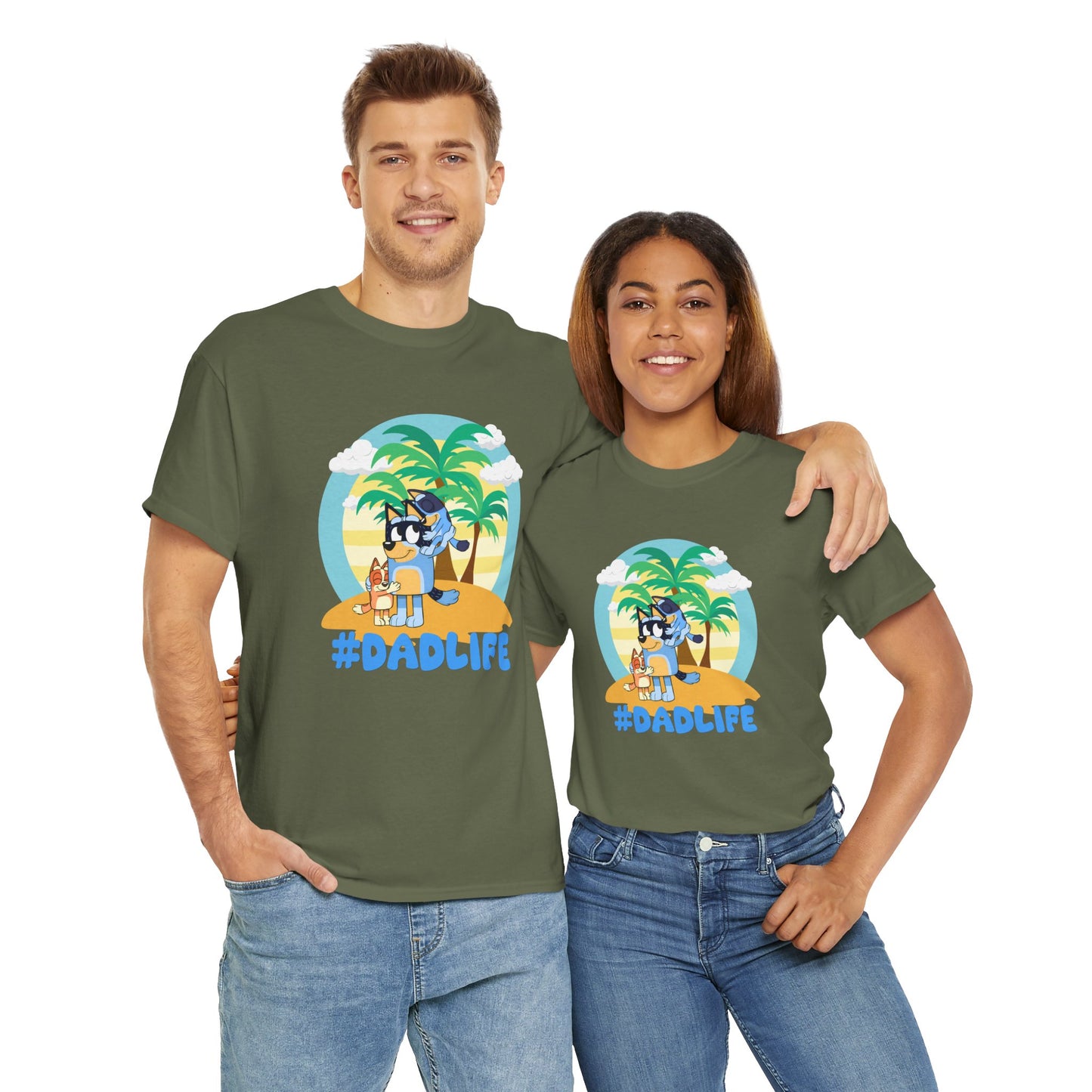Princess Grace  Bluey  #DadLife Unisex Heavy Cotton Tee  Perfect for Dads Beach Vibes and Everyday Wear