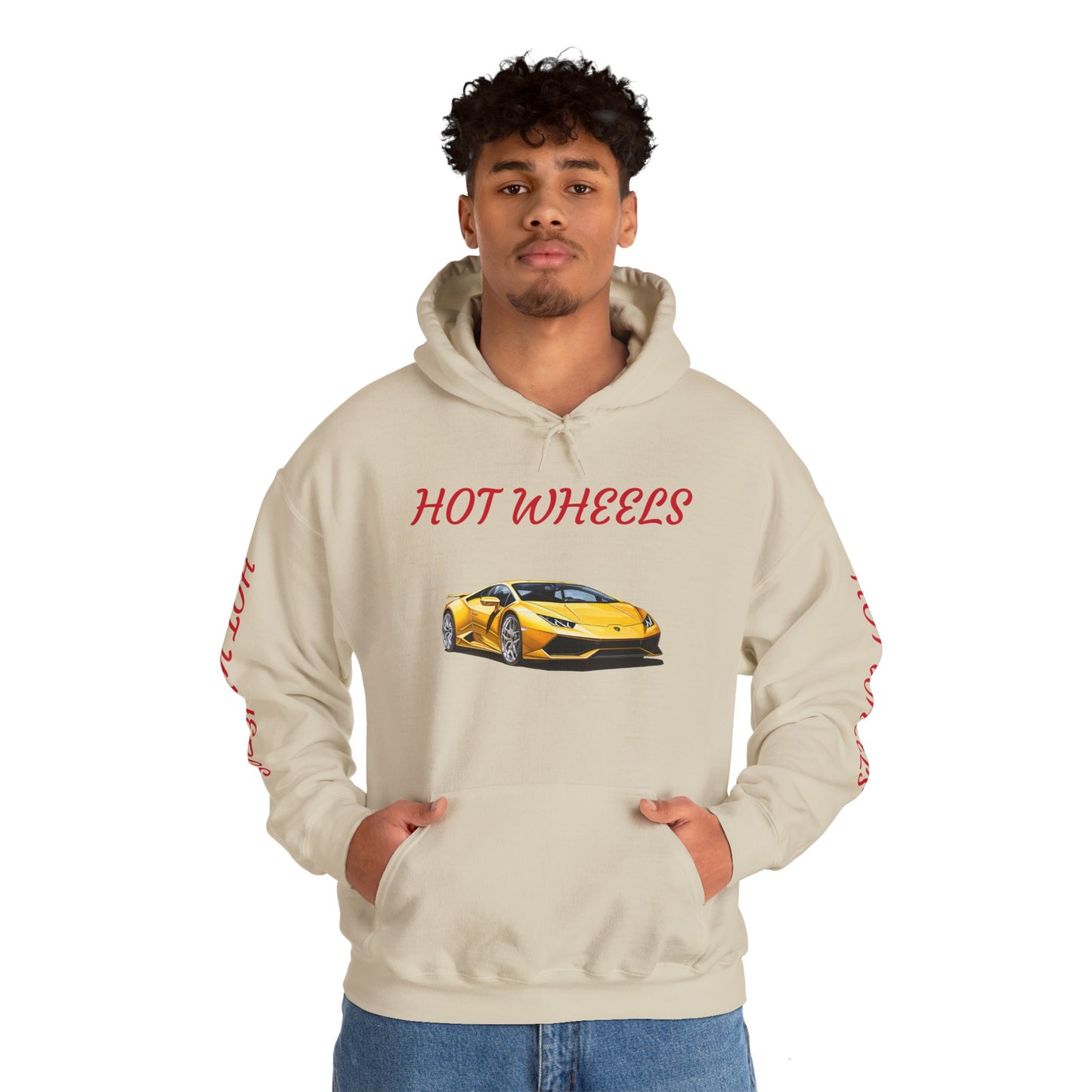 Princess Grace  Hot Wheels Unisex Hoodie Yellow Sports Car Graphic Sweatshirt