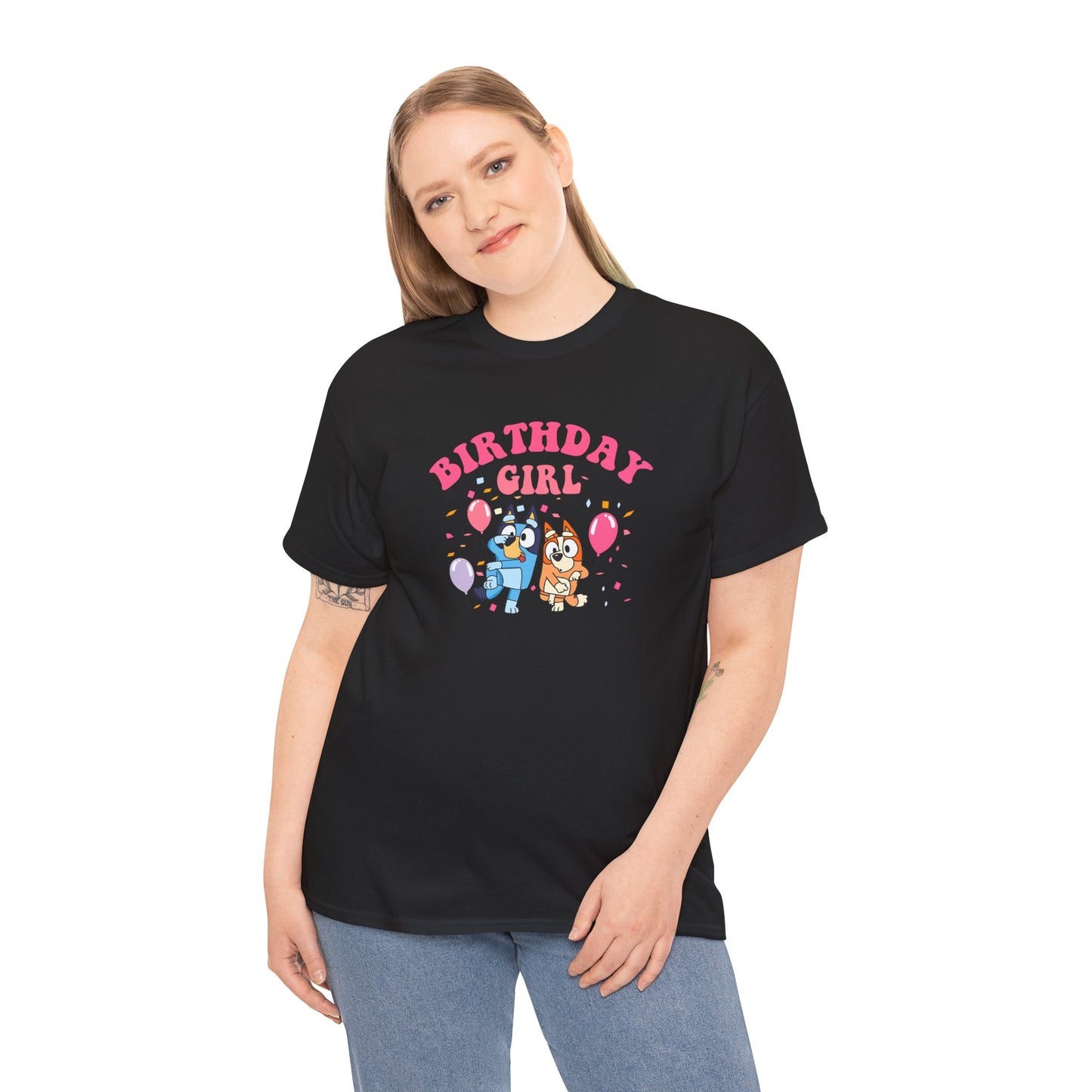 Princess Grace  Bluey  Birthday Girl Unisex Heavy Cotton Tee  Fun Party Attire for Celebrations