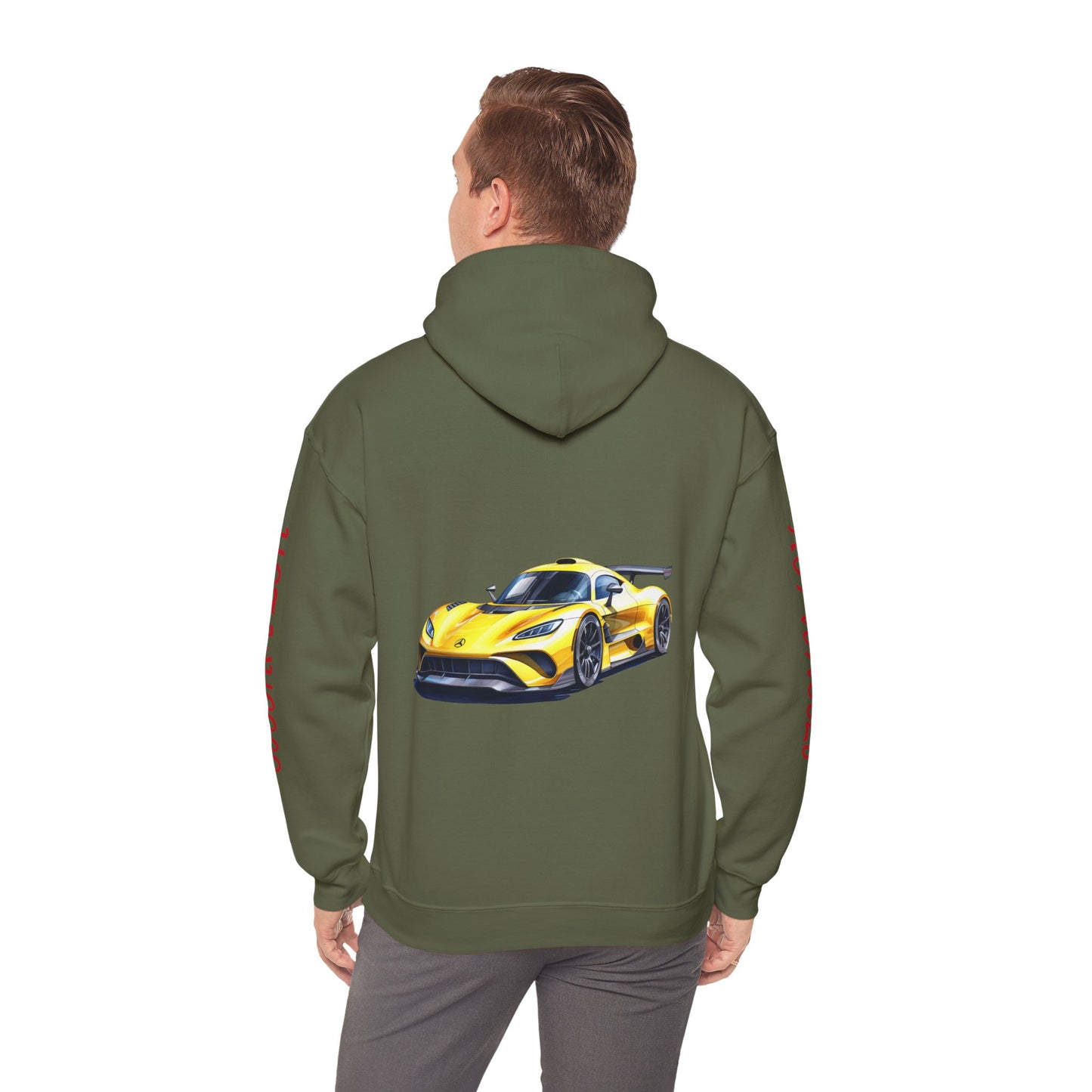 Princess Grace  Hot Wheels Unisex Hooded Sweatshirt Stylish Car Graphic with Bold Text