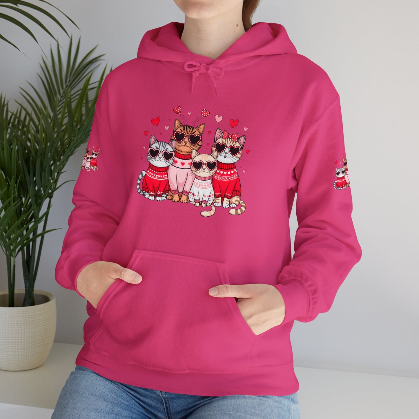 Princess Grace  Cute Cat Lovers Hoodie with Heart Design