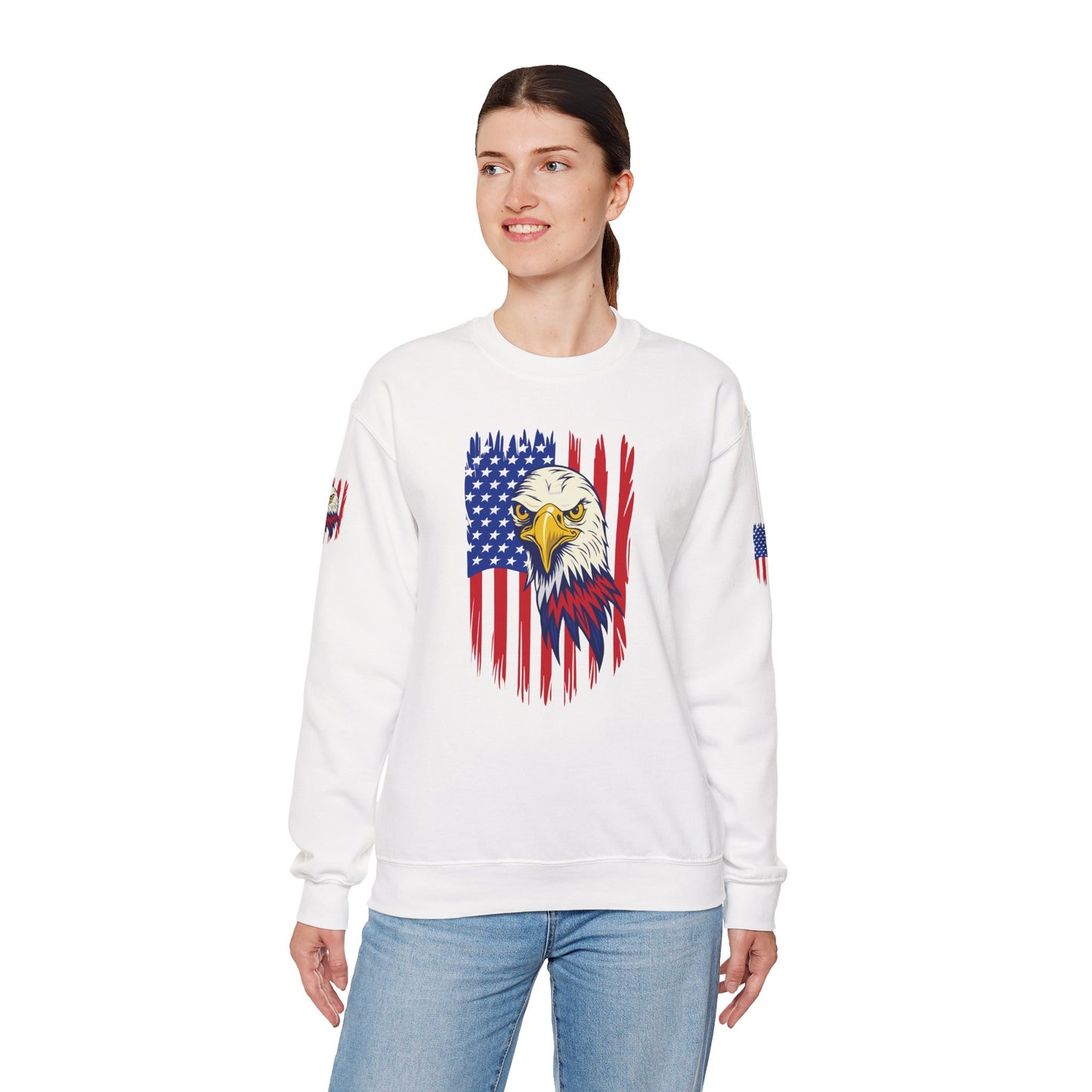 Princess Grace Patriotic Eagle Crewneck Sweatshirt Unisex Heavy Blend