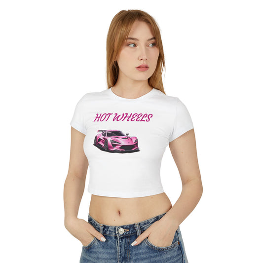 Princess Grace  Pink Hot Wheels Women's Baby Tee  Vintage Car Graphic Top