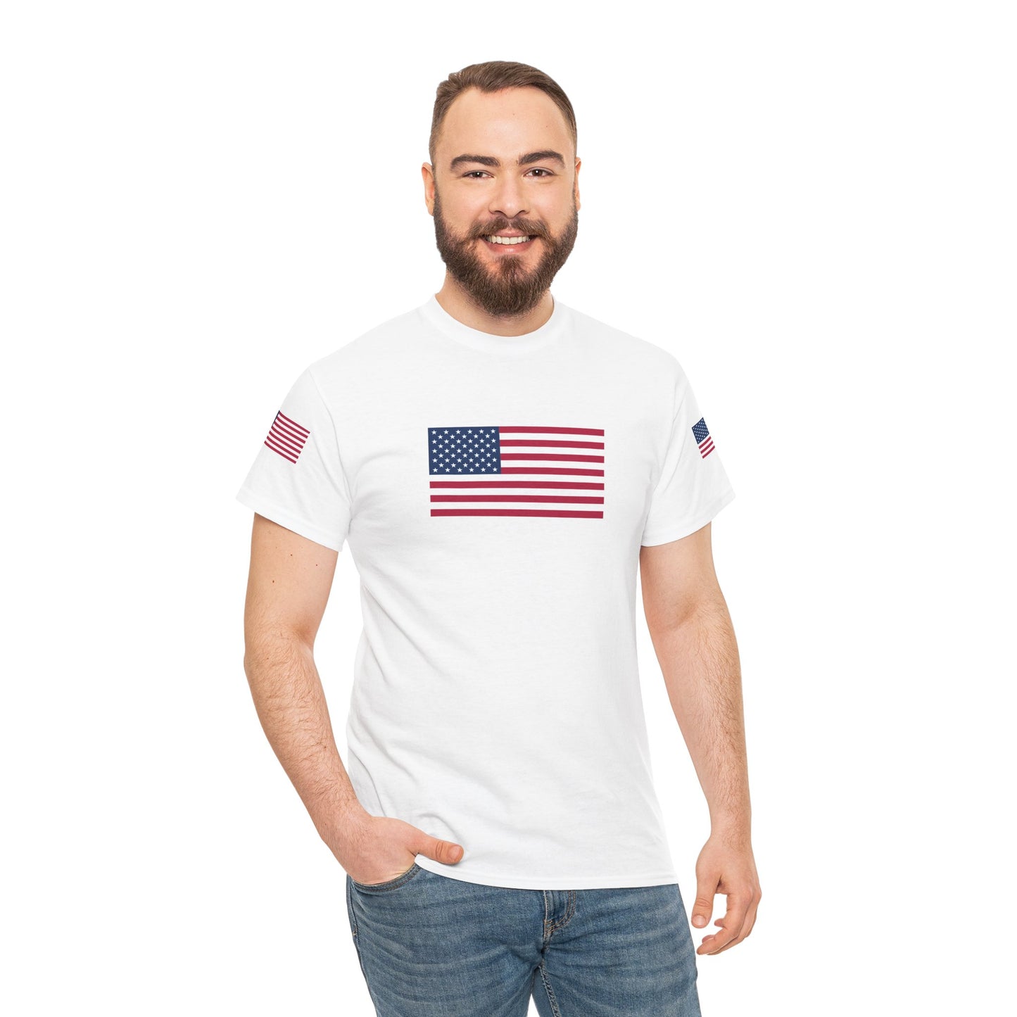 Princess Grace  Patriotic Unisex Heavy Cotton Tee with USA Flag Design