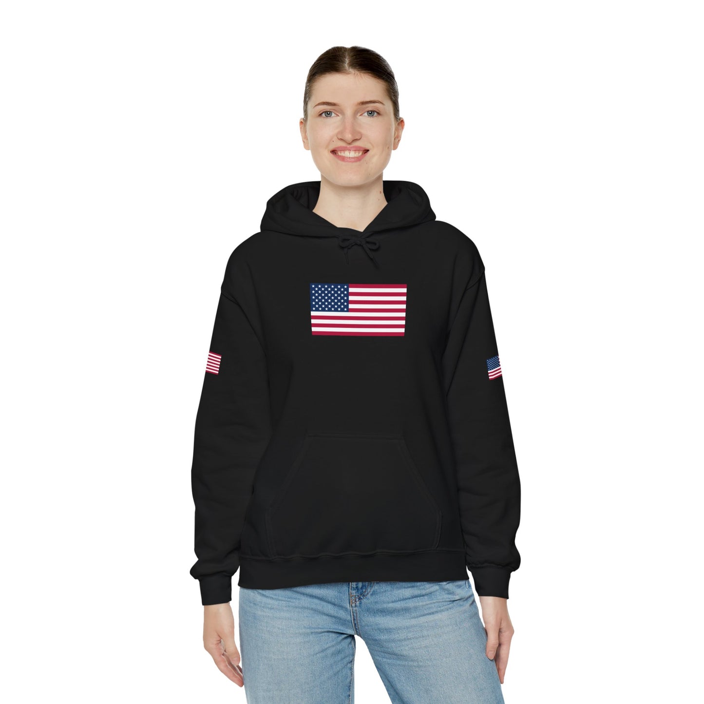 Princess Grace  Patriotic American Flag Hoodie Unisex Heavy Blend Sweatshirt