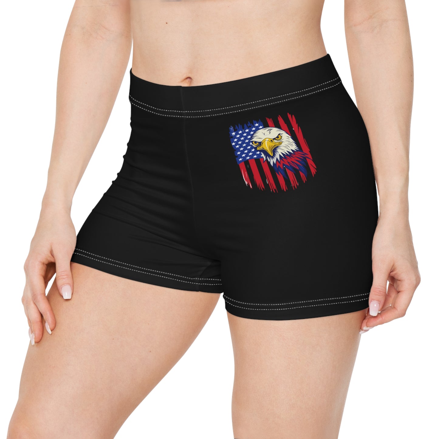 Princess Grace  Patriotic Eagle Women's Shorts  Stylish Summer Wear for Independence Day