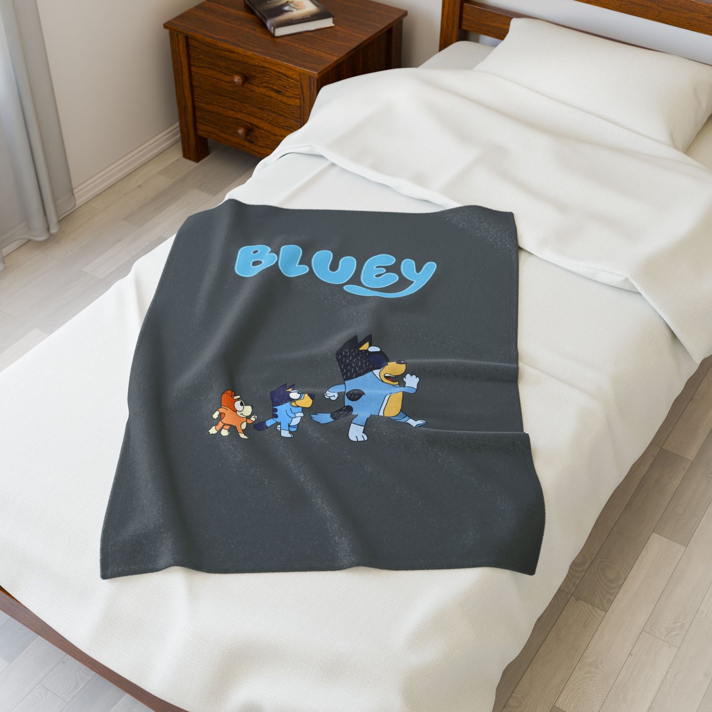 Princess Grace  Bluey Velveteen Plush Blanket  Cozy Cartoon Throw for Kids