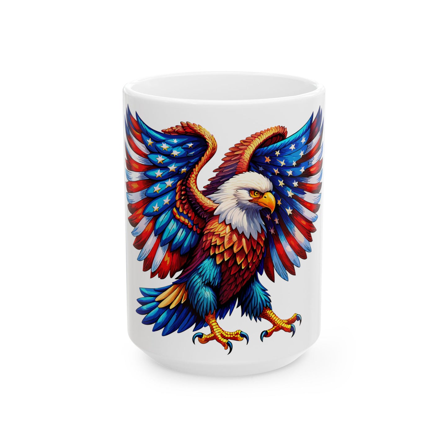 Princess Grace  Patriotic Eagle Ceramic Mug  11oz & 15oz  Perfect for Independence Day & Everyday Use
