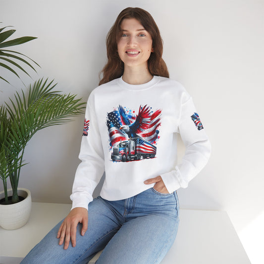 Princess Grace  Patriotic Eagle Sweatshirt Unisex Heavy Blend Crewneck for Independence Day Veteran's Day & Everyday Comfort