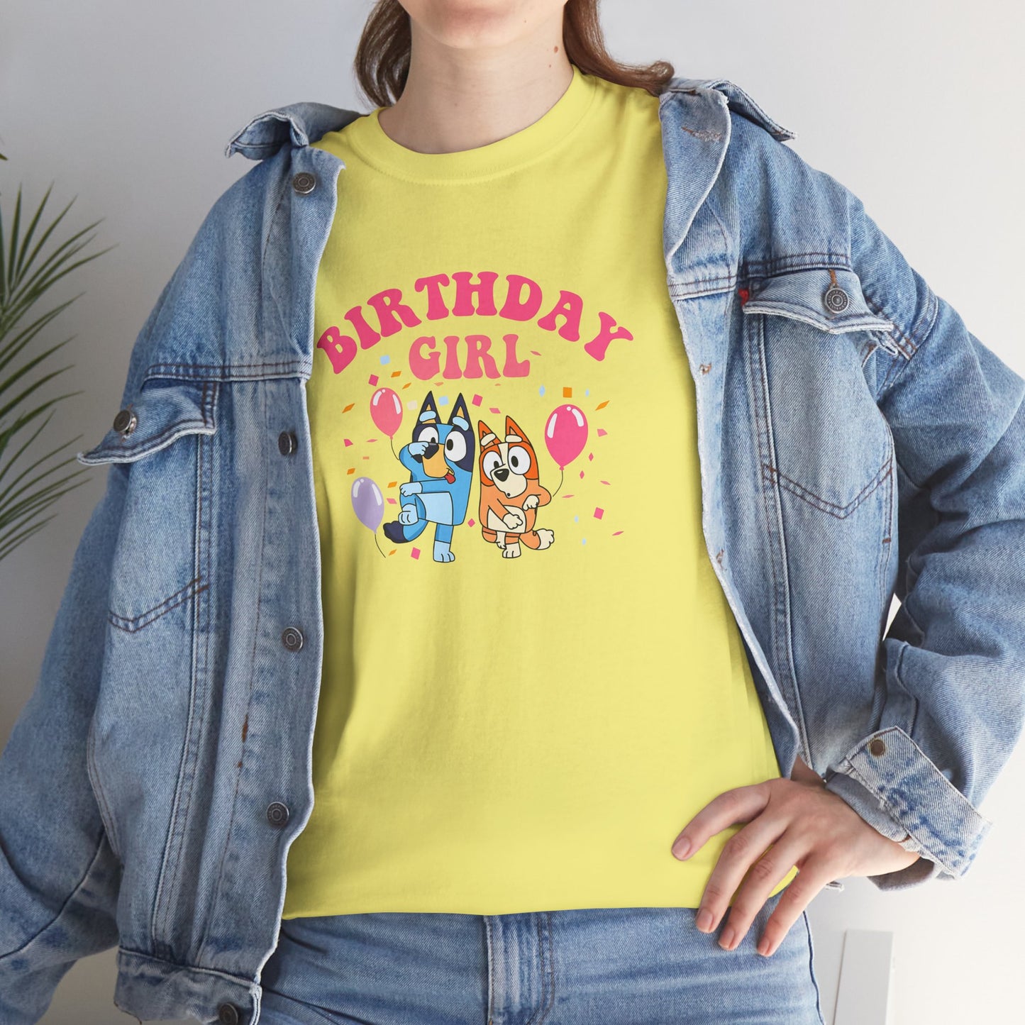 Princess Grace  Bluey  Birthday Girl Unisex Heavy Cotton Tee  Fun Party Attire for Celebrations