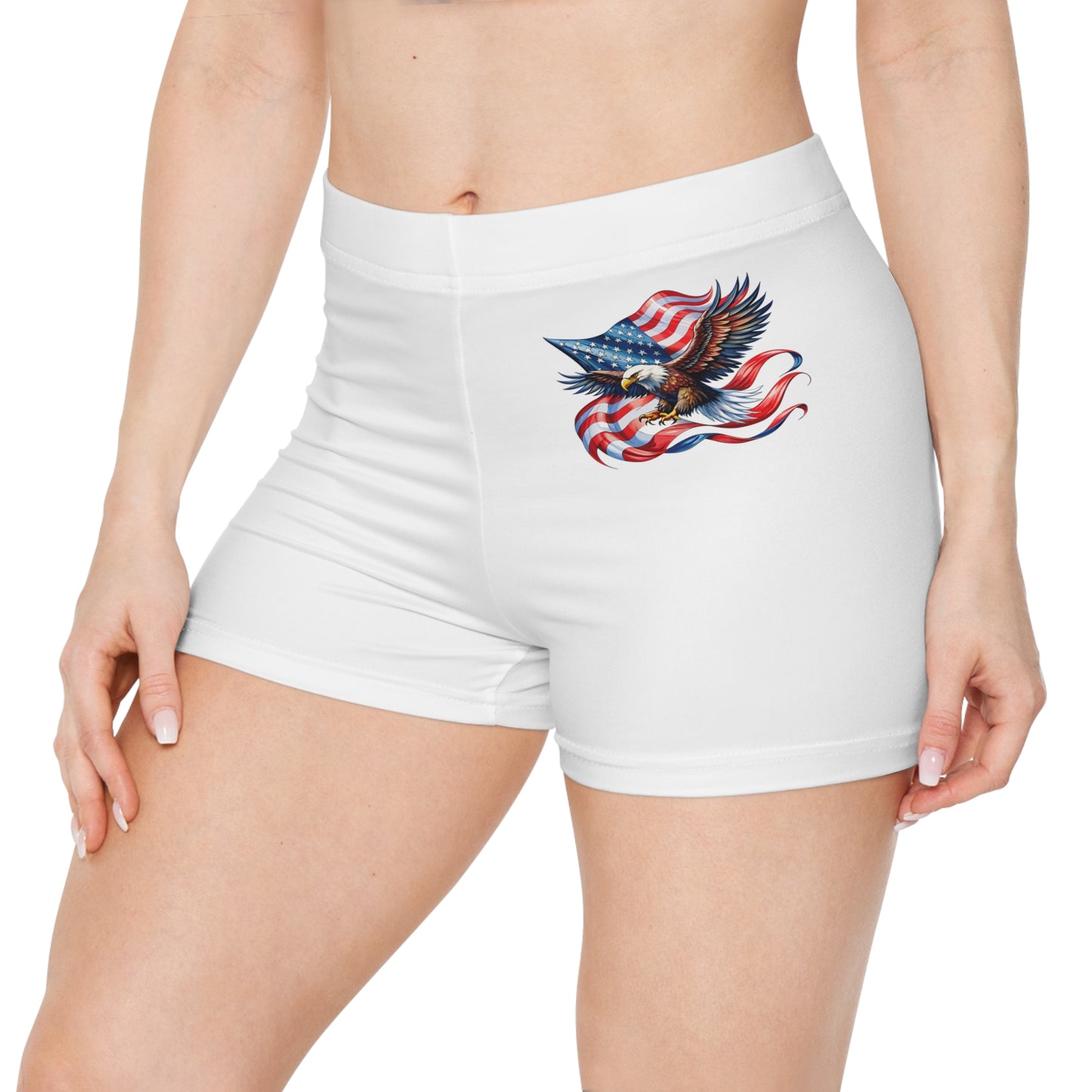 Princess Grace  Patriotic Eagle Women's Shorts  Perfect for Summer Celebrations