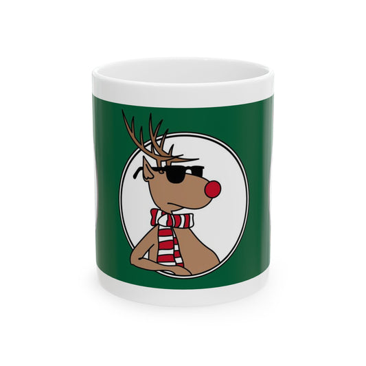 Princess Grace Cool Reindeer Ceramic Mug  Perfect for Holiday Cheer & Gift Giving