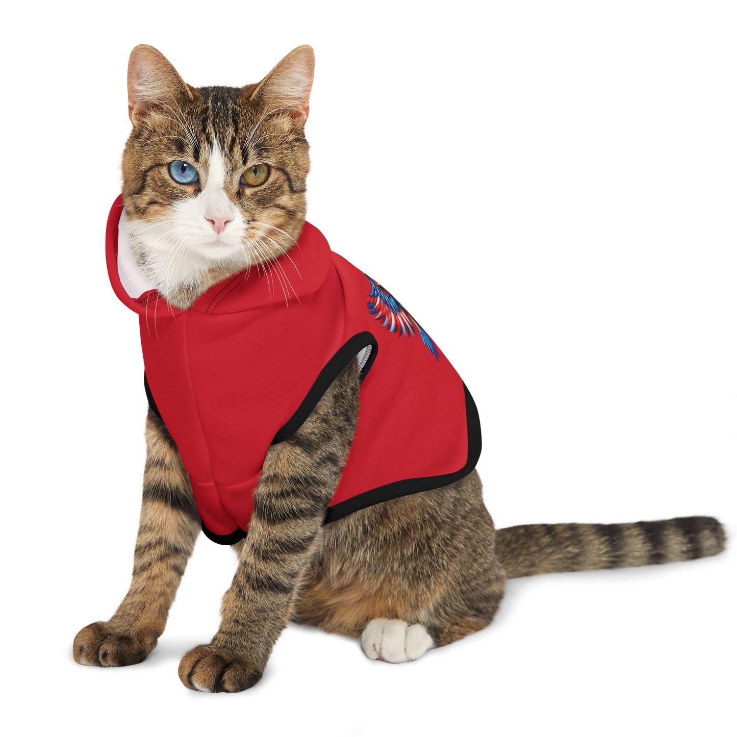 Princess Grace  Patriotic Eagle Pet Hoodie Red Hoodie for Dogs Perfect for Holidays and Celebrations