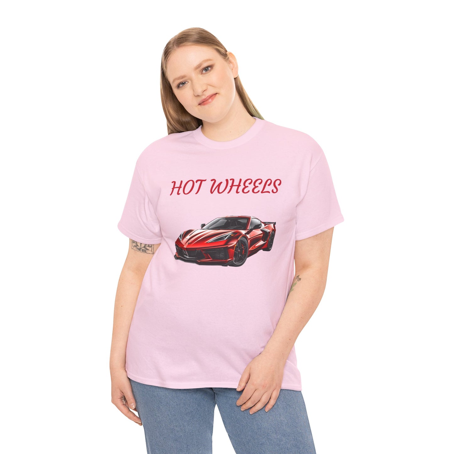 Princess Grace Red Corvette Unisex Heavy Cotton Tee Hot Wheels Racing Graphic Tee for Car Enthusiasts