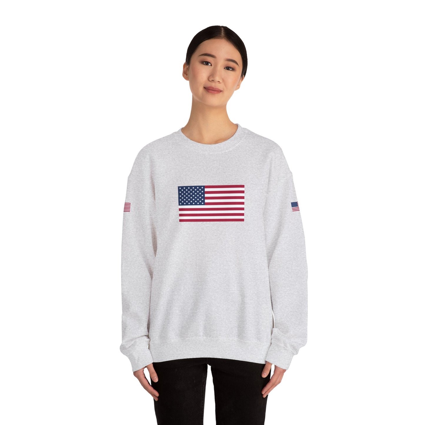 Princess Grace  TAEM USA  Patriotic Unisex Crewneck Sweatshirt with American Flags
