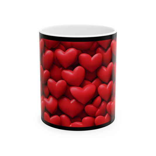 Princess Grace  Heart Pattern Ceramic Mug  Perfect Gift for Valentine's Day & Loved Ones