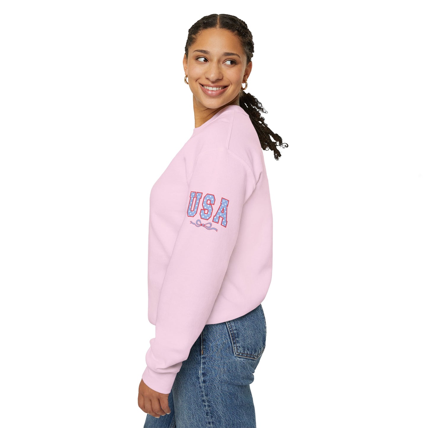 Princess Grace  USA Patriotic Crewneck Sweatshirt for All Seasons