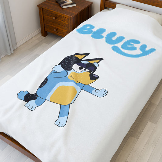 Princess Grace  Bluey Velveteen Plush Blanket  Cozy Cartoon Comfort for Kids
