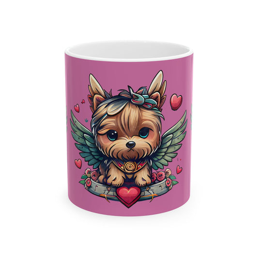 Princess Grace  Cute Angelic Yorkie Ceramic Mug  Perfect Gift for Pet Lovers