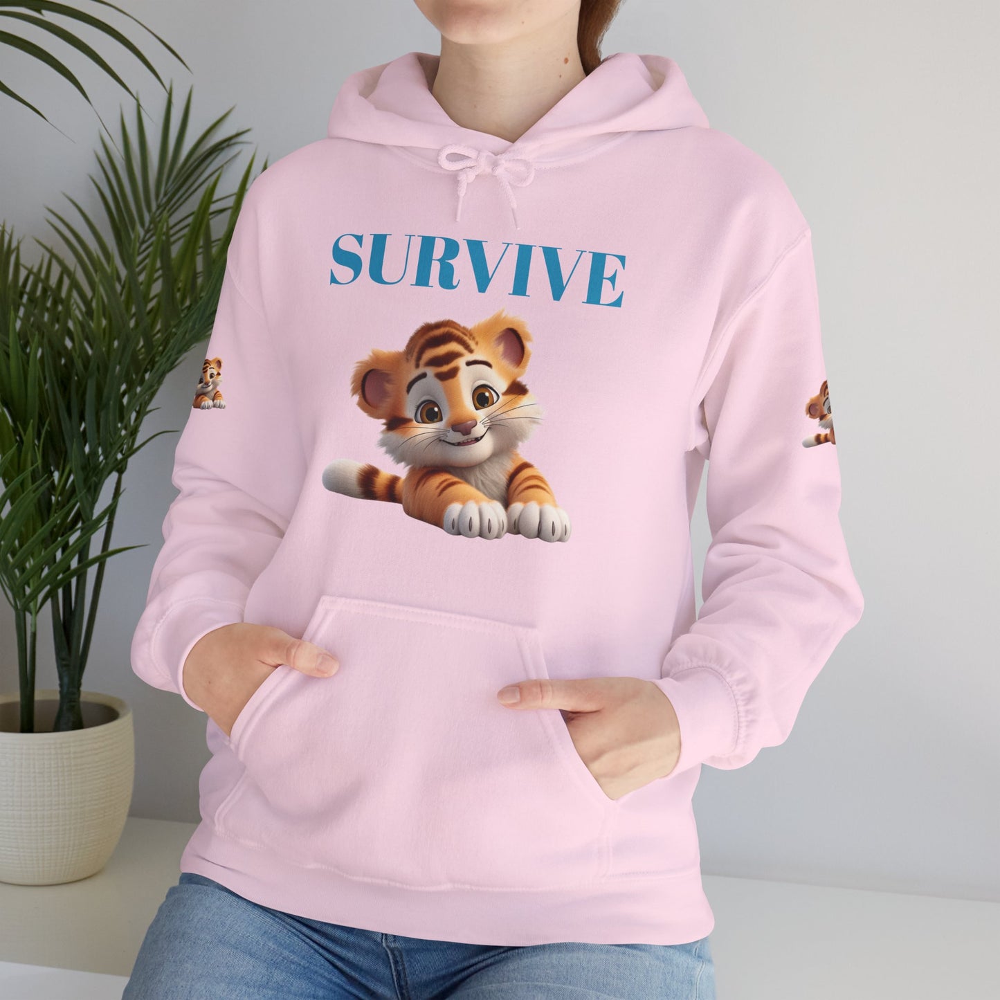 Princess Grace Survive Cute Tiger Survival Hooded Sweatshirt for Animal Lovers