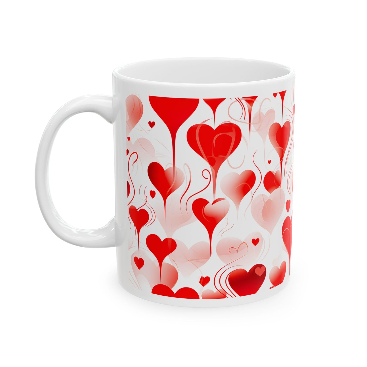 Princess Grace  Romantic Hearts Ceramic Mug  Perfect for Valentine’s Day and Love Celebrations