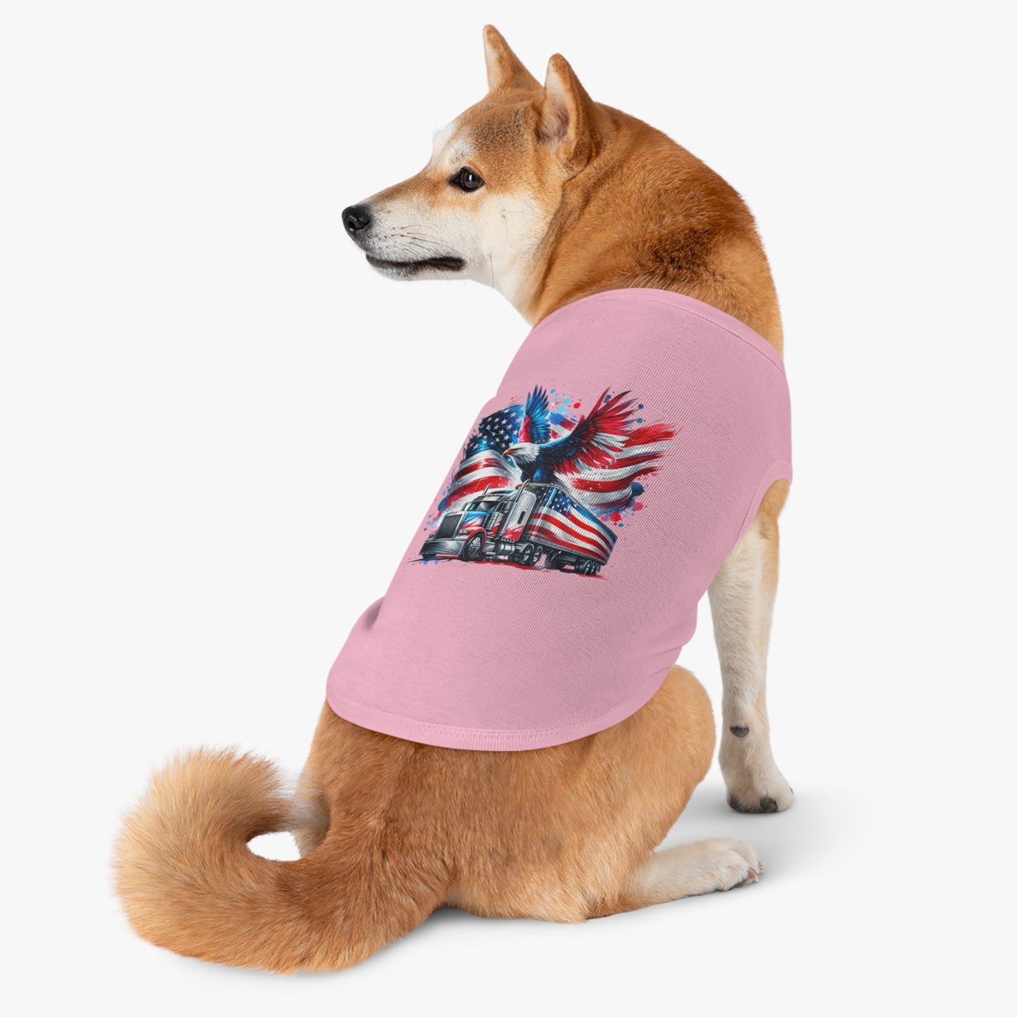 Princess Grace  Patriotic Pet Tank Top with Eagle and Truck Design