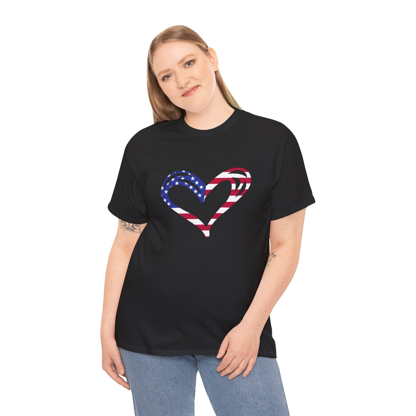 Princess Grace  Patriotic Heart Unisex Heavy Cotton Tee