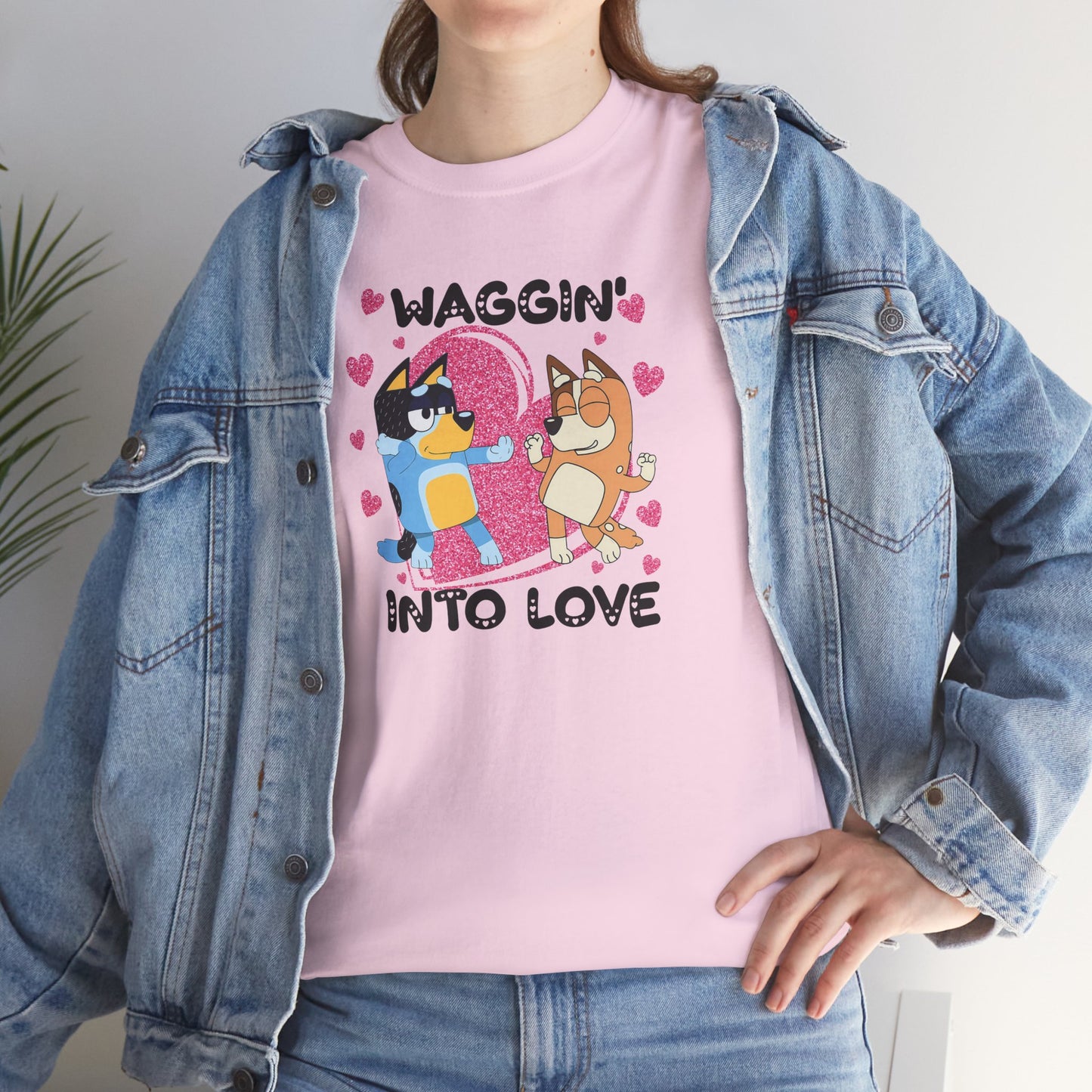 Princess Grace  Bluey  Waggin' Into Love Unisex Heavy Cotton Tee  Cute Pet Themed Shirt for Animal Lovers